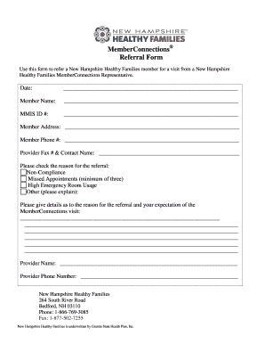 New Hampshire Healthy Families Referral Form