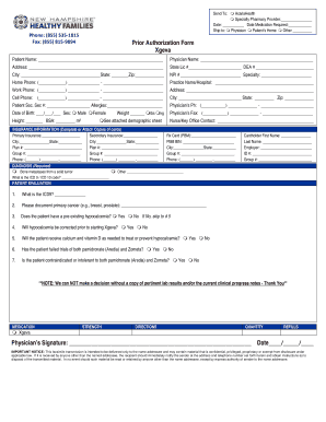 Prior Authorization Form for Xgeva