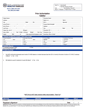 Prior Authorization Form for Kalbitor