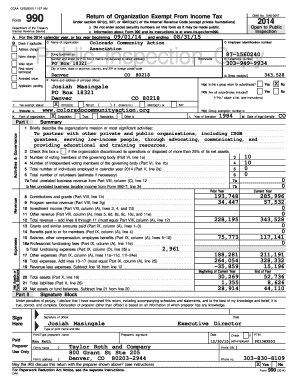 Form 990 2014 Tax Return