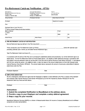 457(b) Pre-Retirement Catch-Up Notification