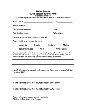 SORT-Student Referral Form