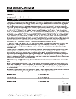 Joint Account Agreement
