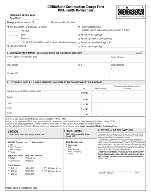 COBRA State Continuation Change Form