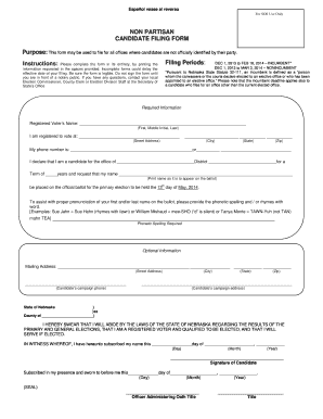 Nebraska Nonpartisan Candidate Filing Form
