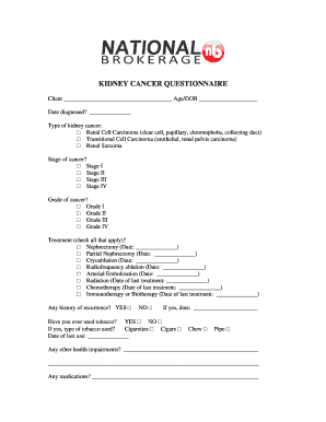 Kidney Cancer Questionnaire