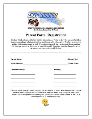 Parent Portal Registration Form