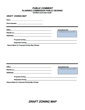 Planning Commission Public Hearing Form