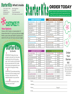 Girl Scout Starter Kit Order Form