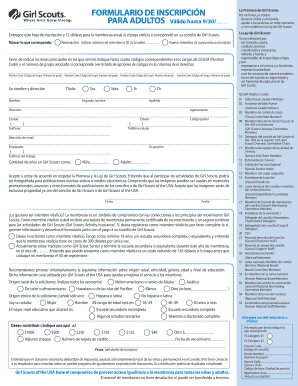 Formulario de Inscripción Girl Scouts