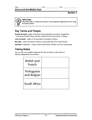 Africa and the Middle East Study Guide
