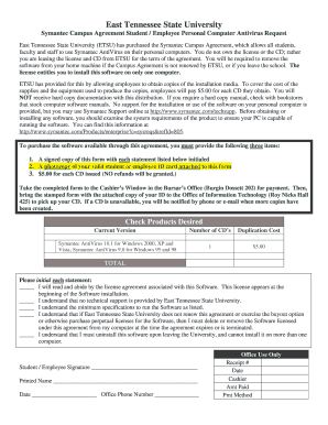 ETSU Symantec Antivirus Request Form