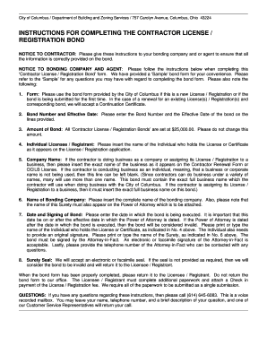 Contractor License Registration Bond