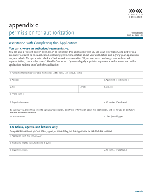 Hawaii Health Connector Authorization Form