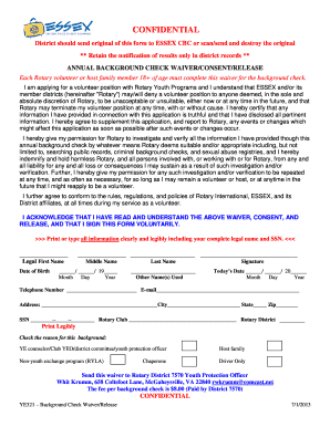Rotary Youth Programs Background Check Waiver