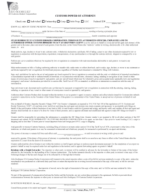 Customs Power of Attorney