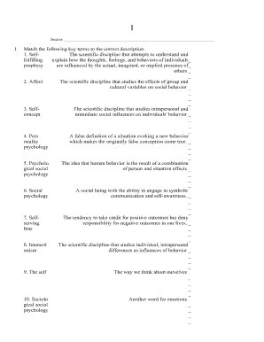 Social Psychology Study Guide