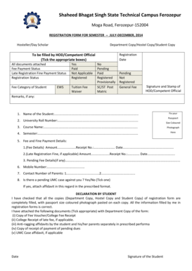 Semester Registration Form
