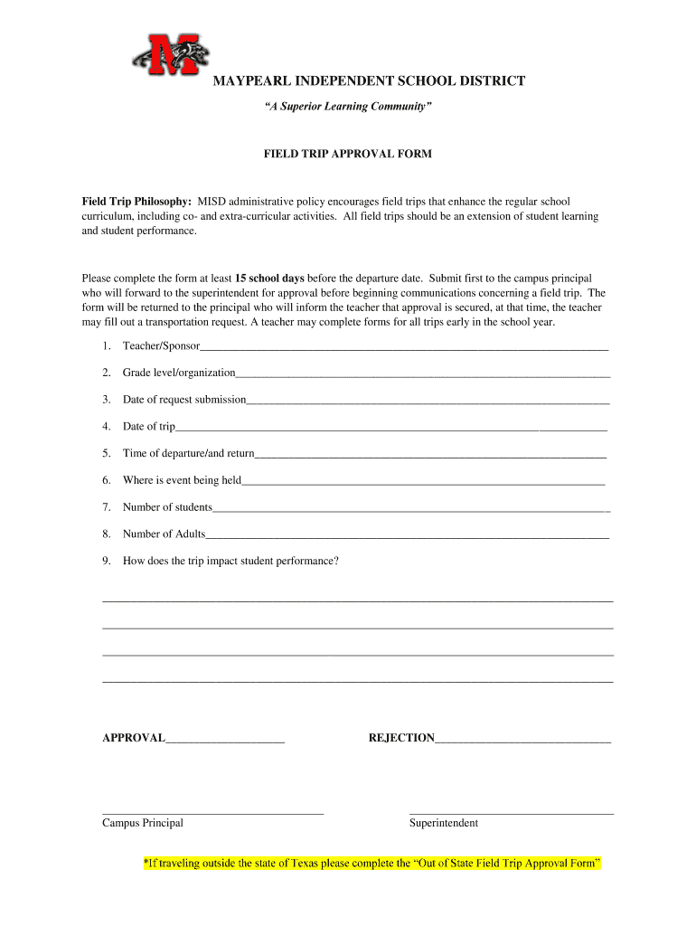 Fillable Online maypearlisd MAYPEARL INDEPENDENT SCHOOL DISTRICT A