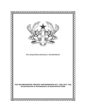 Incorporated Private Partnerships Re-Registration Form