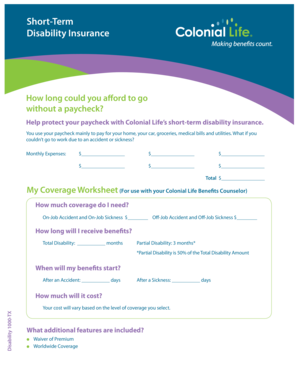 Short-Term Disability Insurance Application