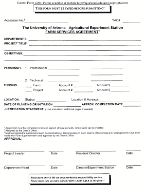 Crop Production Responsibility Form