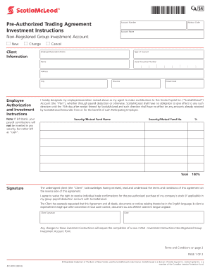 CA54 Investment Instructions Non-Registered Group Investment Account