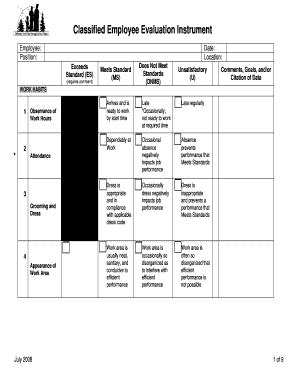 Classified Employee Evaluation Form