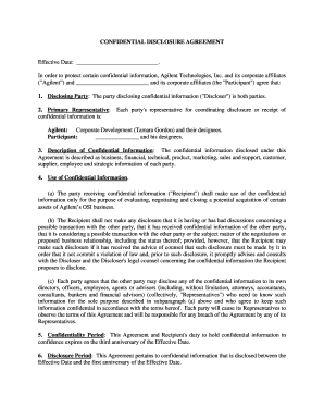 Confidential Disclosure Agreement
