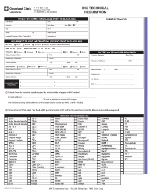 IHC Technical Requisition Form