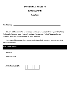 Hospital Discharge Planning Compliance Form