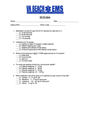 EZ-IO Quiz Form