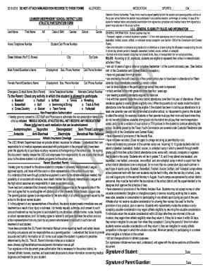 Leander ISD Athletic Participation Form