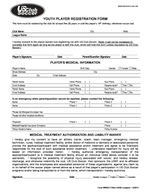 Youth Player Registration Form