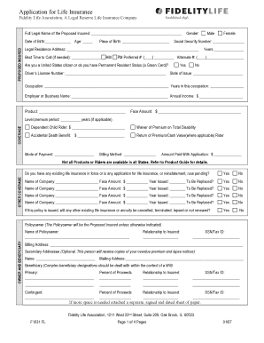 Life Insurance Application Form