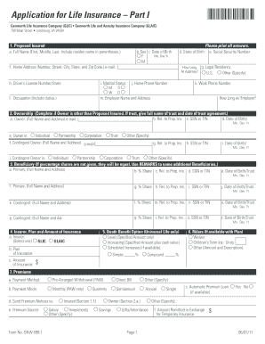 Application for Life Insurance