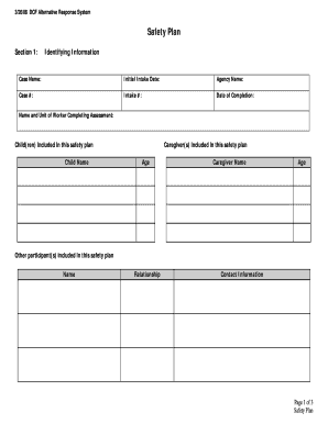 DCF Child Safety Plan