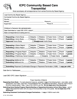 ICPC Community Based Care Transmittal Form