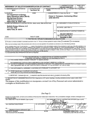 CONTRACT ID CODE AMENDMENT OF SOLICITATION/MODIFICATION OF CONTRACT 4 - id doe