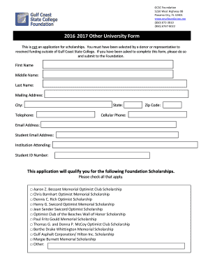 Fillable Online gcccfoundation 2016-2017 Other University Form - Gulf ...