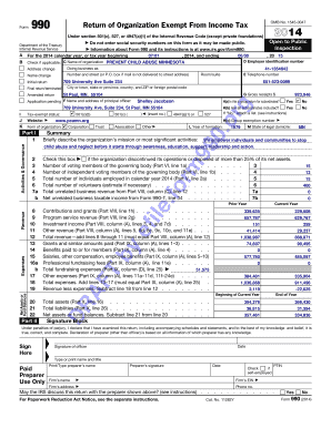 Form 990 Return of Organization Exempt From Income Tax
