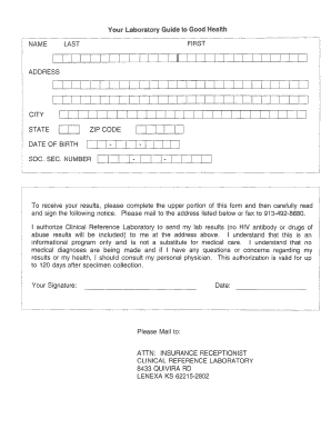 Clinical Lab Results Authorization Form