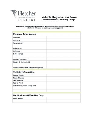 Vehicle Registration Form