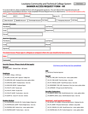Banner Access Request Form