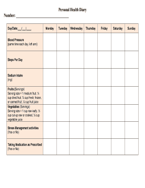 Personal Health Diary
