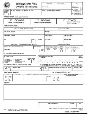 Employee Personal Data Form