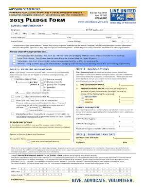 United Way York County Donation Form