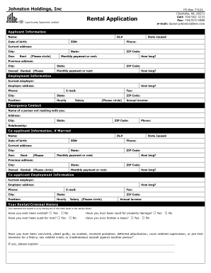Rental Application Form