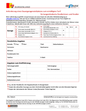 Anforderung eines Dauergaragenstellplatzes zum ermäßigten Tarif für burgenländische Pendlerinnen und Pendler