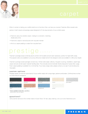 Freeman Carpet Order Form